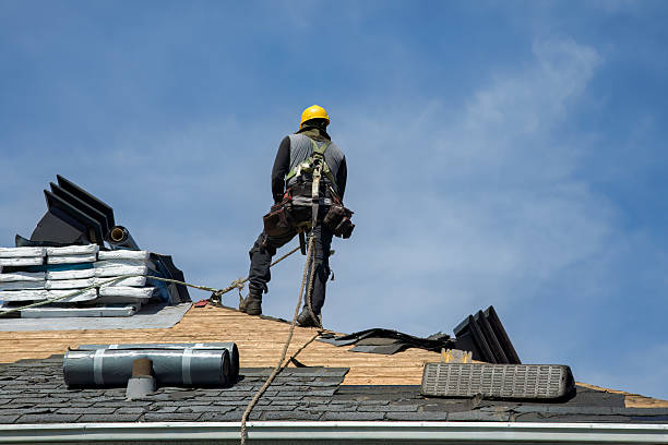 Professional Gutter Installation technician working in Springdale, MT